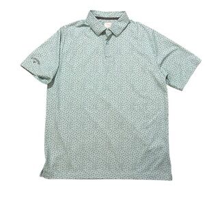 Callaway Men's Light Mint AOP Martini Polo Shirt M Opti-Dri Swing Tech